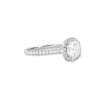 Load image into Gallery viewer, Cushion Halo Side Stones (Natural)