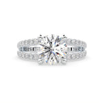 Load image into Gallery viewer, Round cut split shank diamond engagement ring front view