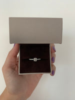 Load image into Gallery viewer, White gold cushion cut lab grown diamond solitaire ring in jewelry box