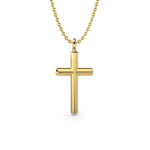 Load image into Gallery viewer, Yellow Gold cross necklace on a chain