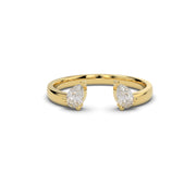 Open pair lab-grown diamond stud earrings in yellow gold front view