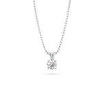 Load image into Gallery viewer, Round lab-grown diamond solitaire pendant necklace in white gold, classic four-prong setting