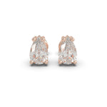 Load image into Gallery viewer, Natural pear cut diamond stud earrings in rose gold