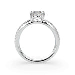 Load image into Gallery viewer, Round cut split shank diamond engagement ring side profile