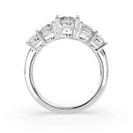Load image into Gallery viewer, Rear view of five stone lab-grown diamond ring in white gold