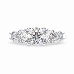 Load image into Gallery viewer, Five stone lab-grown diamond ring in white gold, front view