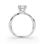 Load image into Gallery viewer, X-shank round brilliant natural diamond engagement ring back view