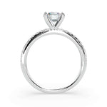 Load image into Gallery viewer, Round lab-grown diamond solitaire ring in white gold back view showing setting
