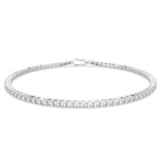 Load image into Gallery viewer, Classic round diamond tennis bracelet in white gold set with lab grown diamonds
