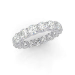 Load image into Gallery viewer, Full eternity natural diamond ring in white gold with round cut diamonds – top view
