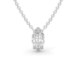 Load image into Gallery viewer, Marquise natural diamond pendant necklace in white gold, elegant solitaire design