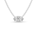Load image into Gallery viewer, Marquise natural diamond pendant necklace in white gold, horizontal solitaire design