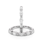 Load image into Gallery viewer, East-West marquise natural diamond half eternity ring in white gold, front view