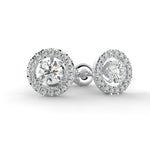 Load image into Gallery viewer, a pair of diamond earrings on a white background