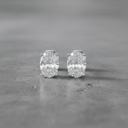 Oval diamond stud earrings handcrafted in the USA, showcasing brilliant sparkle and timeless everyday luxury