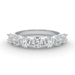 Load image into Gallery viewer, a five stone diamond ring on a white background
