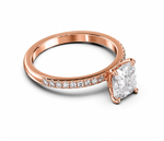 Load image into Gallery viewer, Rose gold cushion cut lab grown diamond solitaire ring – side view