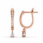Load image into Gallery viewer, Natural diamond pear drop earrings in rose gold