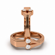 Different Love natural diamond ring in rose gold with a modern open design