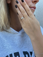 a woman with a ring on her finger