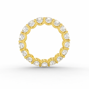     Yellow gold full eternity lab-grown diamond ring shown from the inside
