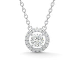 Load image into Gallery viewer, a necklace with a round cut diamond in the center
