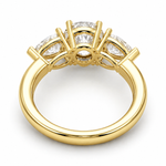 Load image into Gallery viewer, Three Stone Natural Diamond Ring Round Pear Sides