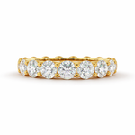 Load image into Gallery viewer,     Yellow gold natural diamond full eternity ring, front view