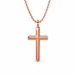 Load image into Gallery viewer, Rose gold cross necklace on a chain