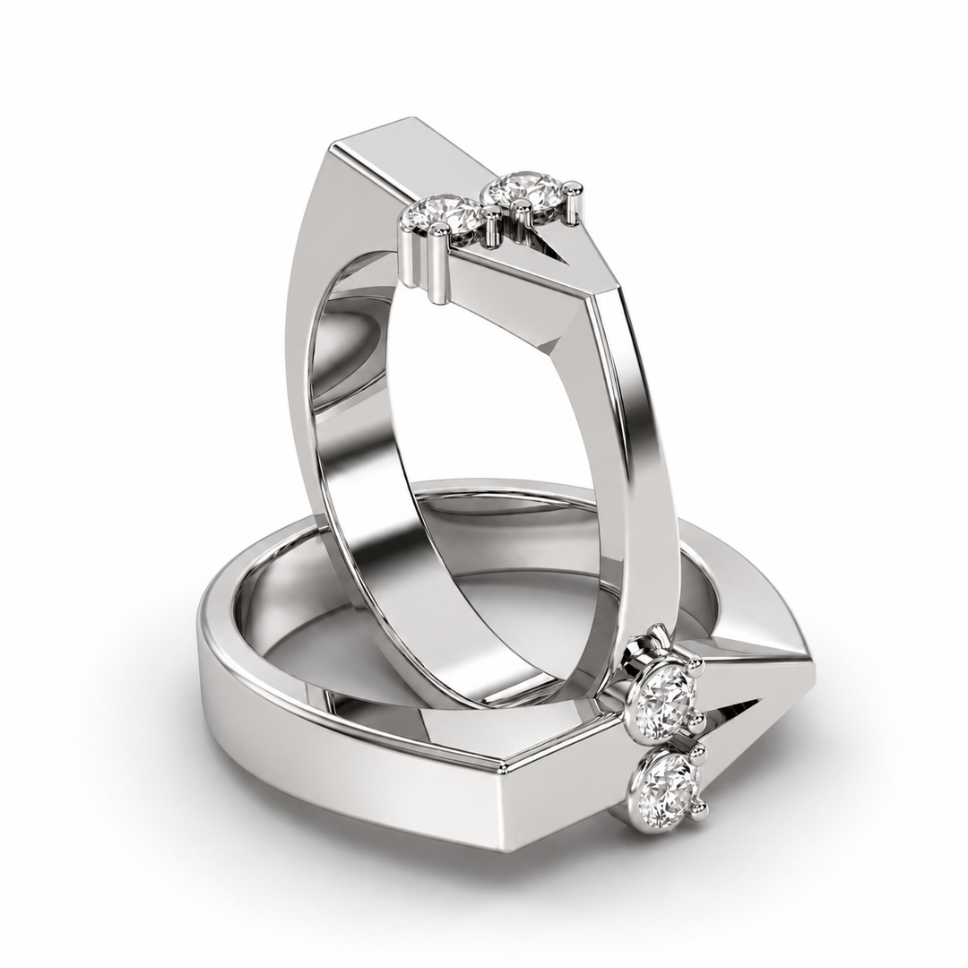Different Love natural diamond ring in white gold featuring a clean open setting