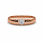Load image into Gallery viewer, Front view of Statement Lab-Grown Solitaire Diamond Ring in rose gold with a round lab-grown diamond and polished comfort-fit band