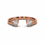 Load image into Gallery viewer, Modern open-band rose gold ring featuring natural pear-shaped diamonds