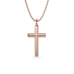 Load image into Gallery viewer, Rose gold cross necklace on a chain