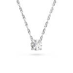 Load image into Gallery viewer, Round solitaire lab-grown diamond necklace in white gold on chain, front view