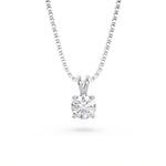 Load image into Gallery viewer, Round lab-grown diamond solitaire pendant necklace in white gold on a white gold chain
