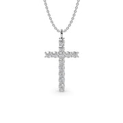 White gold diamond cross necklace with lab grown diamonds 