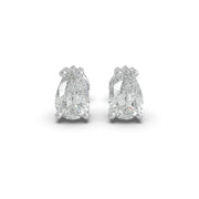 Lab-grown pear cut diamond stud earrings in white gold