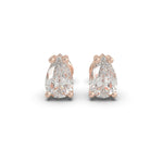 Load image into Gallery viewer, Natural pear cut diamond stud earrings in rose gold