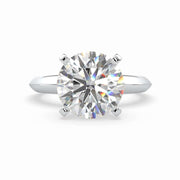 Front-facing lab-grown diamond solitaire engagement ring with round brilliant cut