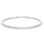 Classic round diamond tennis bracelet in white gold set with lab grown diamonds
