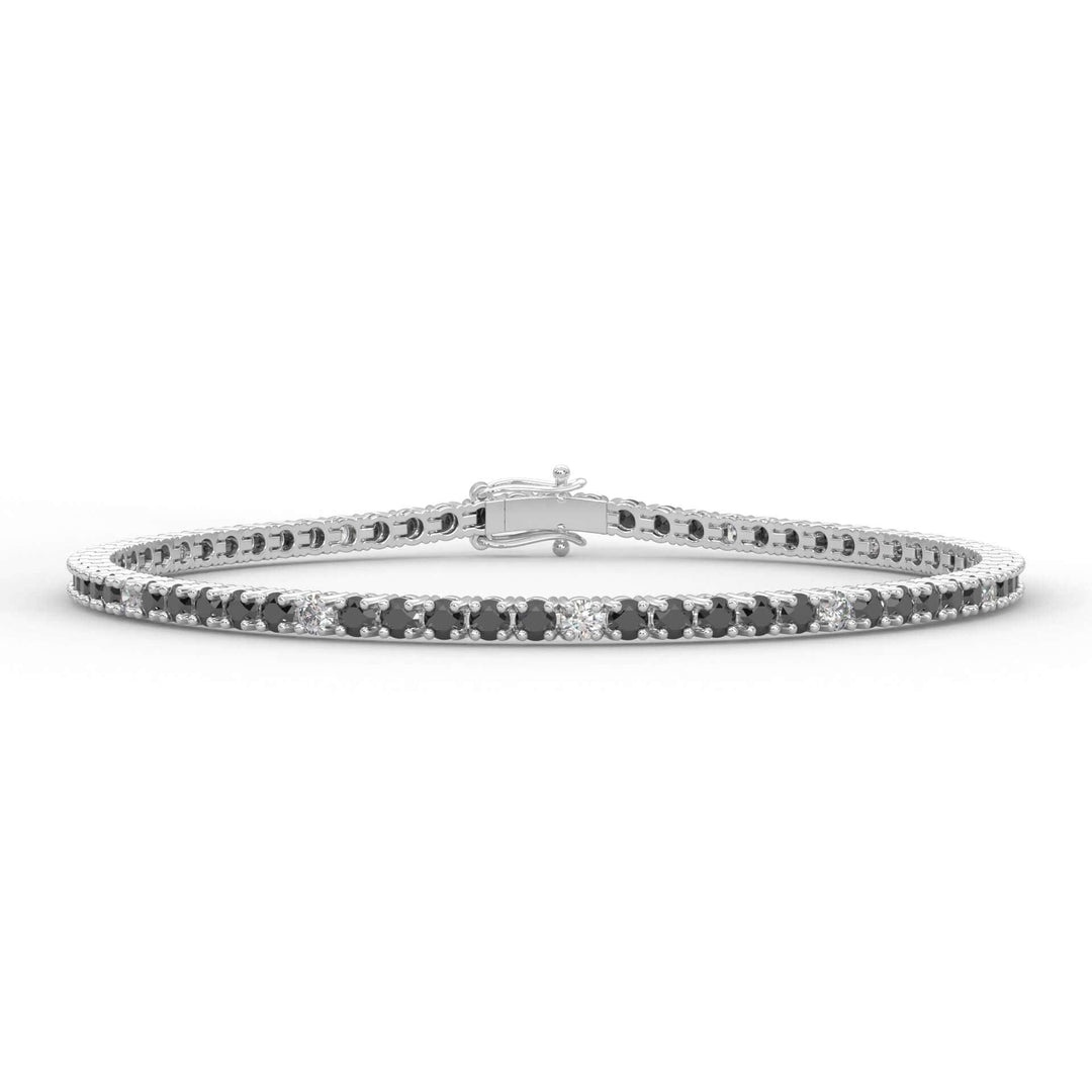 Tennis Bracelet Black & White (L-G)