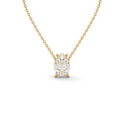 
Pear cut lab-grown diamond pendant necklace in yellow gold, full necklace view