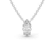 Marquise natural diamond pendant necklace in white gold, elegant solitaire design