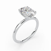 Oval solitaire lab grown diamond engagement ring