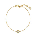 Load image into Gallery viewer, a gold bracelet with a diamond on it
