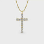 Load and play video in Gallery viewer, Solid Gold Lab-Grown Diamond Cross Necklace