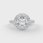Load and play video in Gallery viewer, Round halo side stones (Natural)
