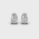 Load and play video in Gallery viewer, Lab-grown pear cut diamond stud earrings in white gold